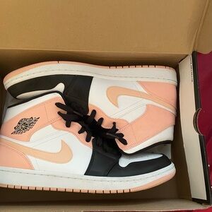Jordan Air Mid in White, Orange, and Black
